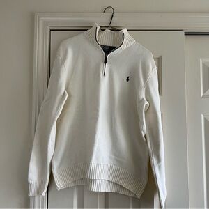 Polo by Ralph Lauren Men's Off White Half-Zip Sweater